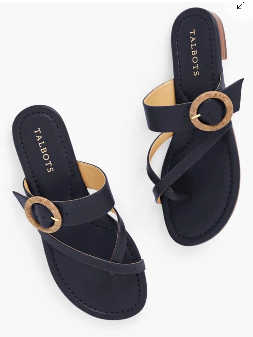 Talbots Gia Nappa Leather Sandals in Navy Blue - only worn once